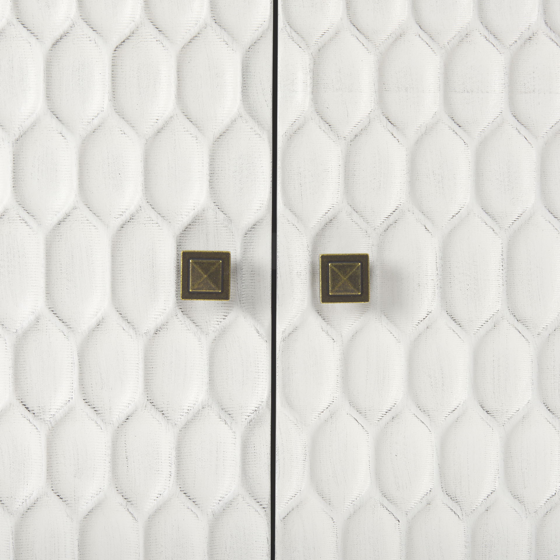 Savannah White Fir Veneer with Gold Metal Accent 2-Door Accent Cabinet, Cabinets & Chest by Mercana, 31.5" length x 15.75" width x 31.5" height View 12