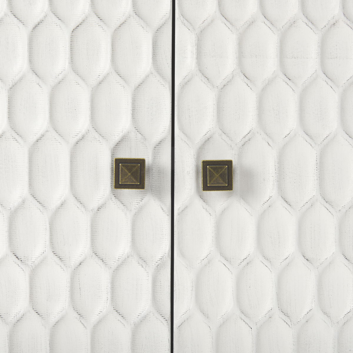Savannah White Fir Veneer with Gold Metal Accent 2-Door Accent Cabinet, Cabinets & Chest by Mercana, 31.5" length x 15.75" width x 31.5" height View 12