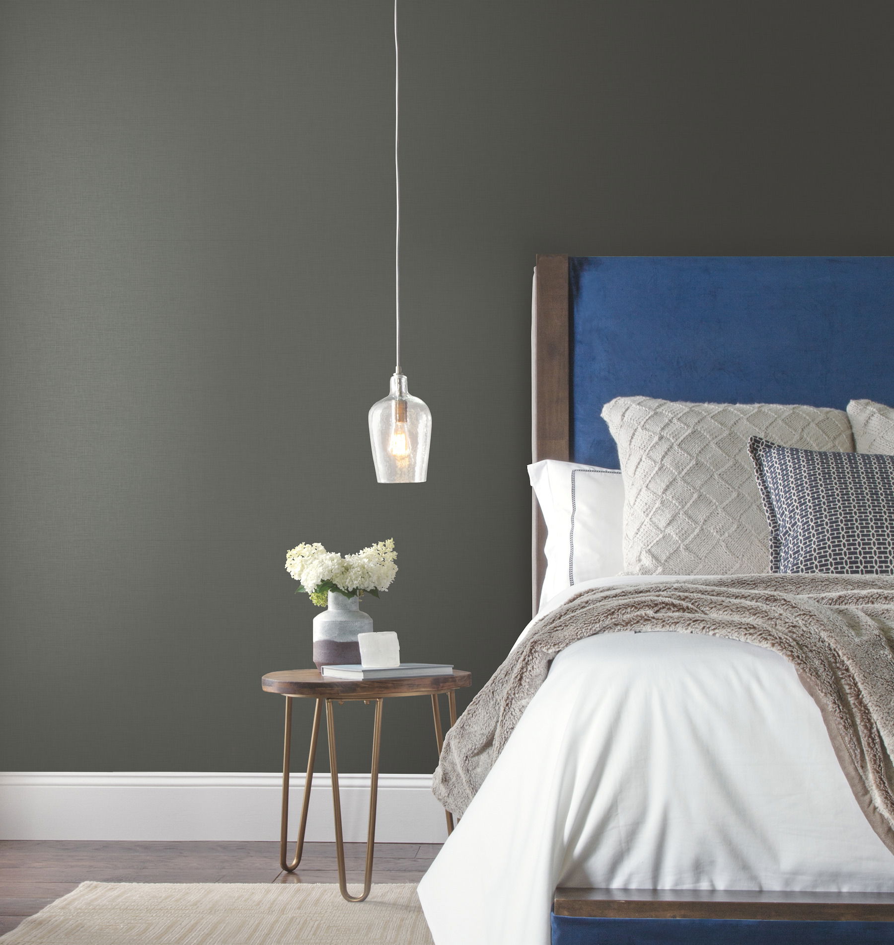 Hessian Weave Black Wallpaper large image 
