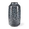 Masai Medium Black Mottled Glass Vase, by Mercana, 6.5" length x 6.5" width x 12.4" height thumbnail 1