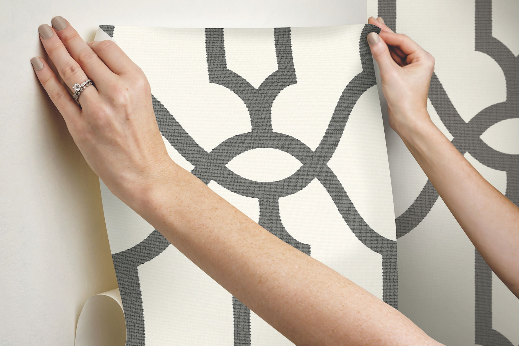 Magnolia Home Woven Trellis Grey Peel & Stick Wallpaper large image 