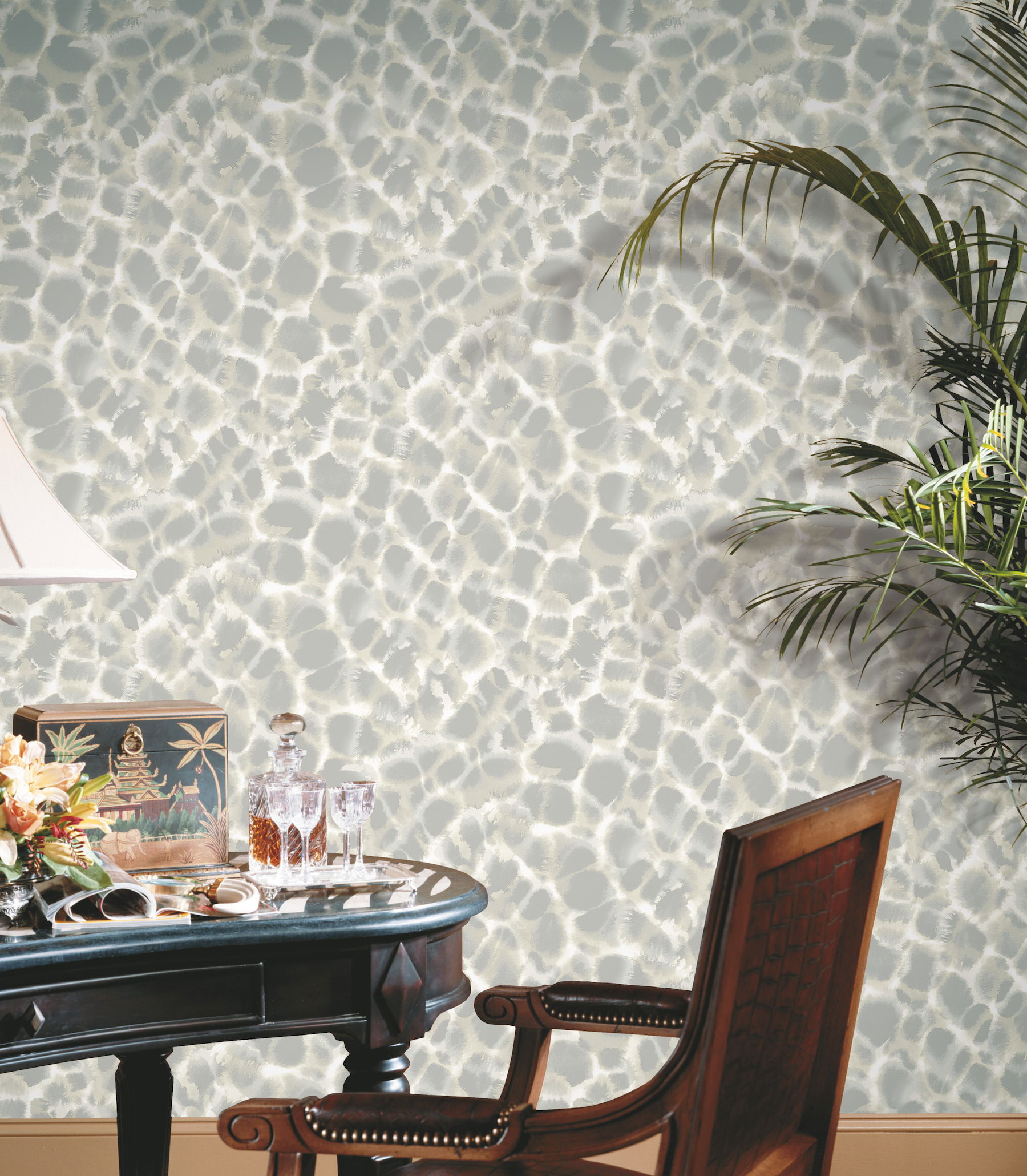 Leopard Rosettes Grey Wallpaper, by York Wall, 27' length x 2'3" width x 0.02" depth View 2