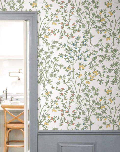 Lemon Grove White Peel & Stick Wallpaper