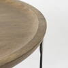 Aisley (Set of 2) 19.3L x 19.3W x 19H Light Brown Wood with Black Metal Base Round Nesting Side Tables, Side & End Table by Mercana, 19" length x 19" width x 19.25" height thumbnail 6