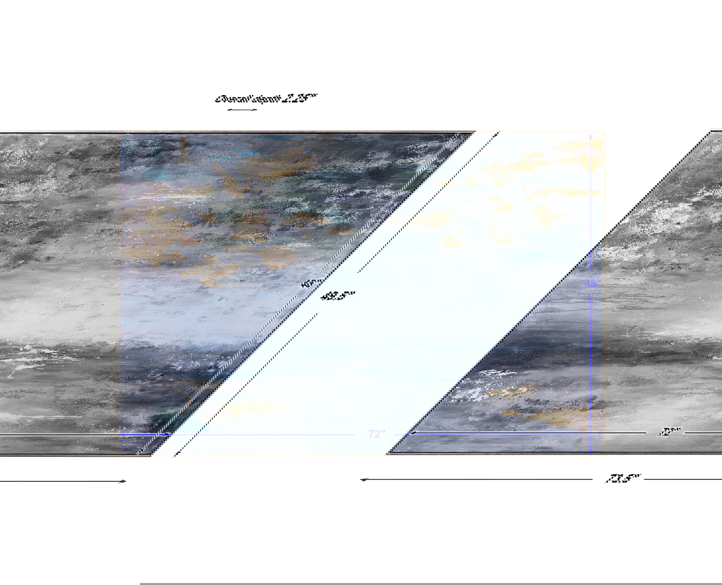 Dawn To Dusk Hand Painted Art, Painting by Uttermost, 73" width x 49" height x 2.25" depth View 3