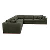 Rue Classic L Modular Sectional Dark Green, Sectional Sofa by Moe's Home, 136.2" width x 23.6" height x 136.2" depth thumbnail 2