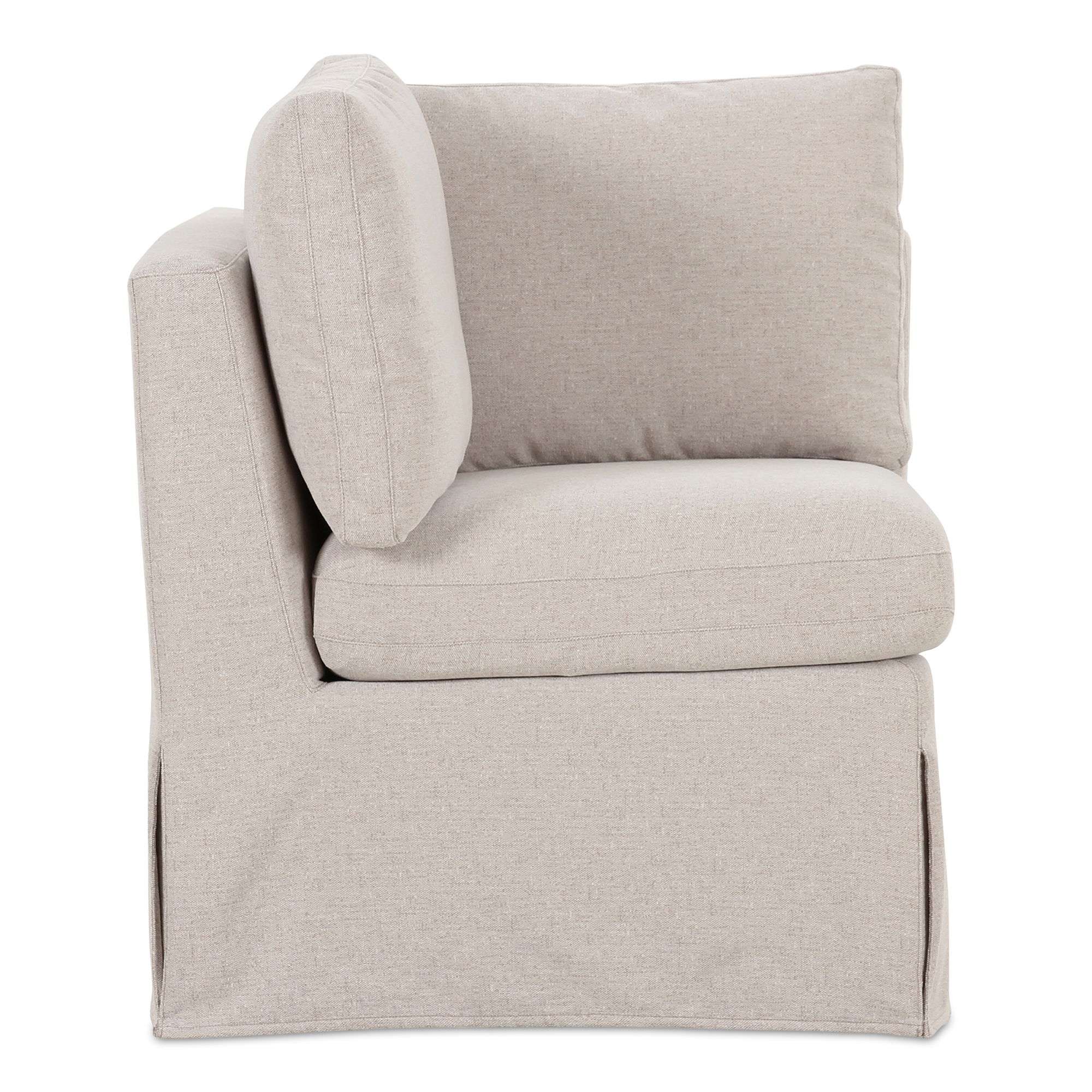 Fable Slipcover Dining Corner Chair Beige, Sectional Sofa by Moe's Home, 28.5" width x 31.75" height x 28.5" depth View 3
