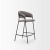 Carolyn Counter Stool with Gray Fabric & Matte Black Metal, Counter & Bar Stool by Mercana, 19.3" length x 20.4" width x 35.75" height thumbnail 8