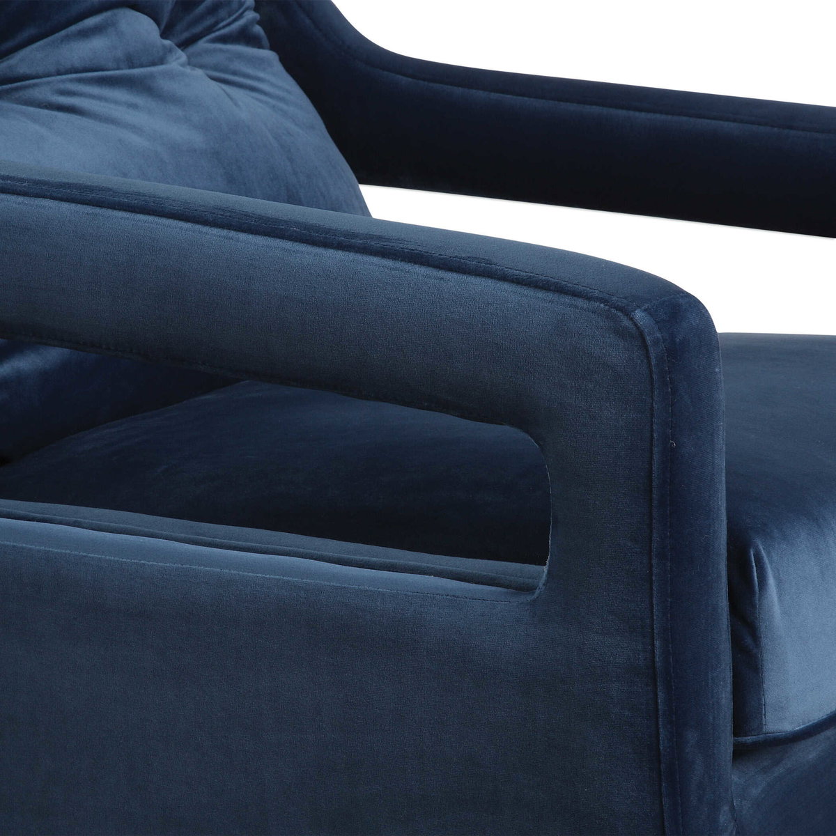 O'Brien Blue Velvet Armchair, Accent Chair by Uttermost, 28" width x 34" height x 34" depth View 7