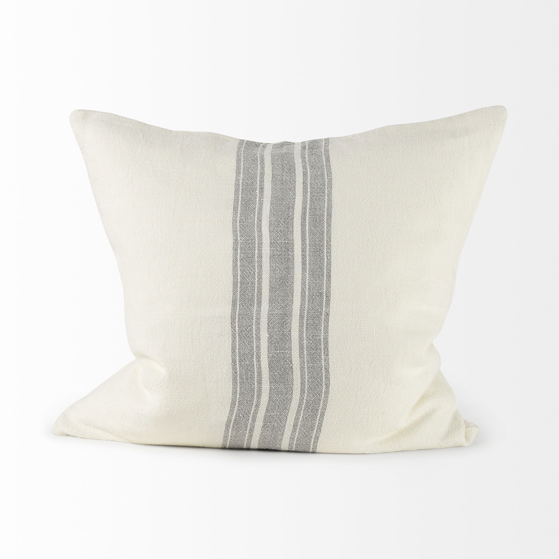 Patrice 22 x 22 Cream With Gray Stripes Decorative Pillow Cover, by Mercana, 22" length x 22" width x 0.2" height View 5