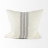Patrice 22 x 22 Cream With Gray Stripes Decorative Pillow Cover, by Mercana, 22" length x 22" width x 0.2" height thumbnail 5