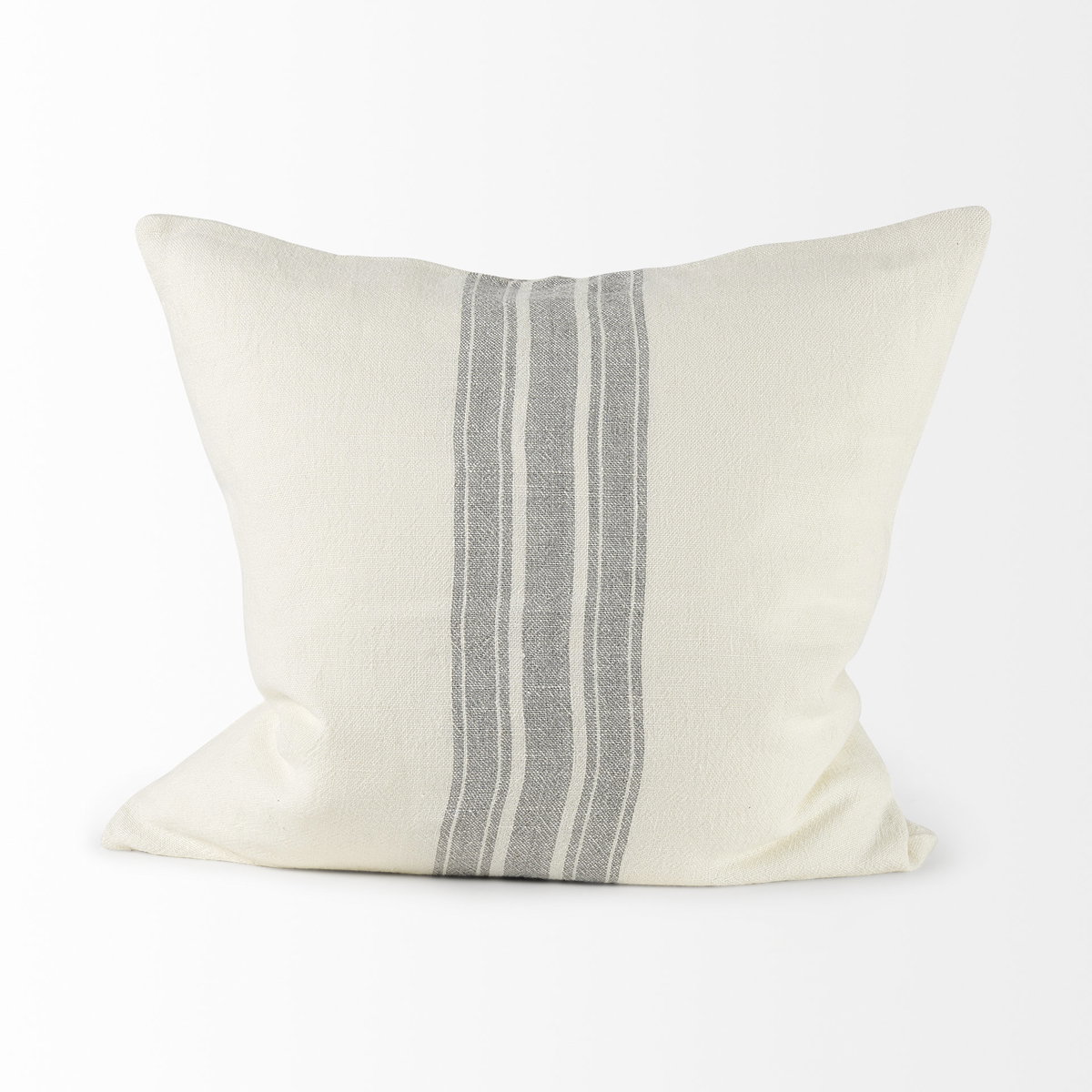 Patrice 22x22 Cream With Gray Stripes Pillow Cover, Decorative Pillow by Mercana, 22" length x 22" width x 0.2" height View 5
