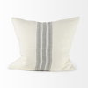 Patrice 22x22 Cream With Gray Stripes Pillow Cover, Decorative Pillow by Mercana, 22" length x 22" width x 0.2" height thumbnail 5