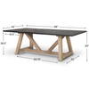 Rialto 96'L x 42'W Trestle Dining Table | Modern | Black-Brown Wood & Light Brown Wood | Seats 8, by Mercana, 96" length x 42" width x 30" height thumbnail 4