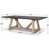 Rialto 96'L x 42'W Trestle Dining Table | Modern | Black-Brown Wood & Light Brown Wood | Seats 8, by Mercana, 96" length x 42" width x 30" height thumbnail 4