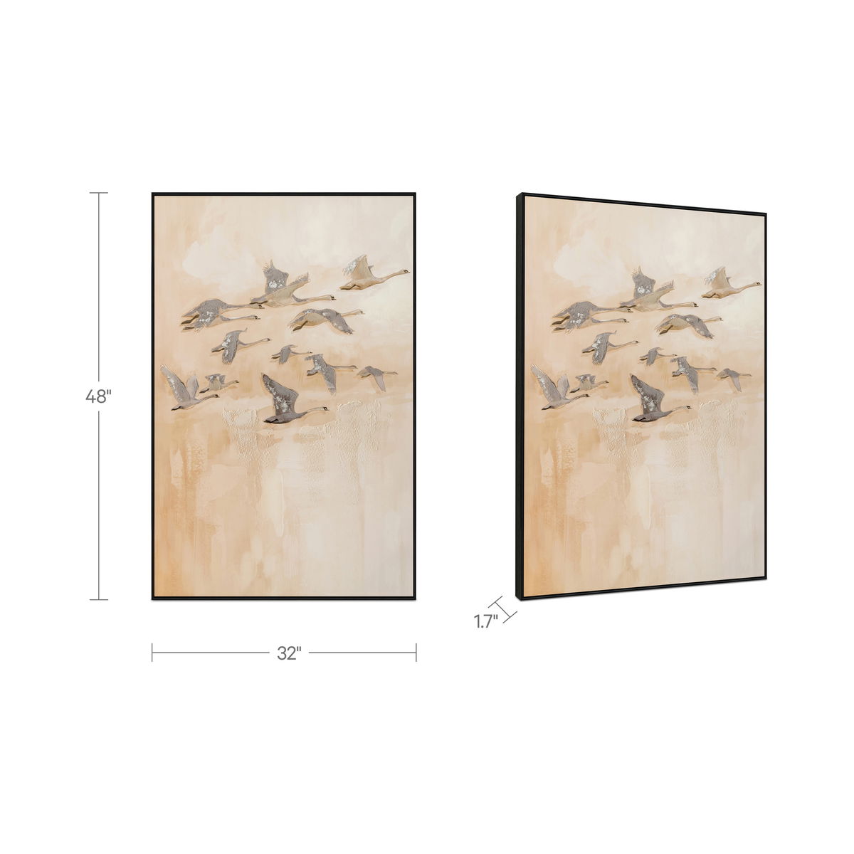 Unison Framed Painting, by Moe's Home, 32" width x 48" height x 1.75" depth View 6