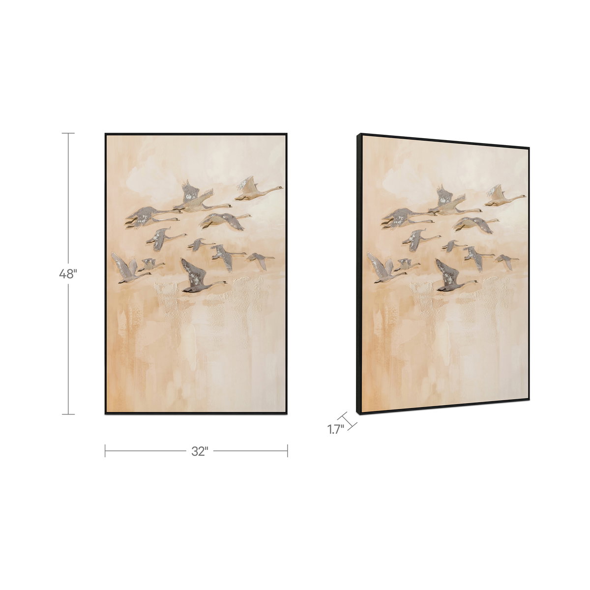 Unison Framed Painting, by Moe's Home, 32" width x 48" height x 1.75" depth View 6