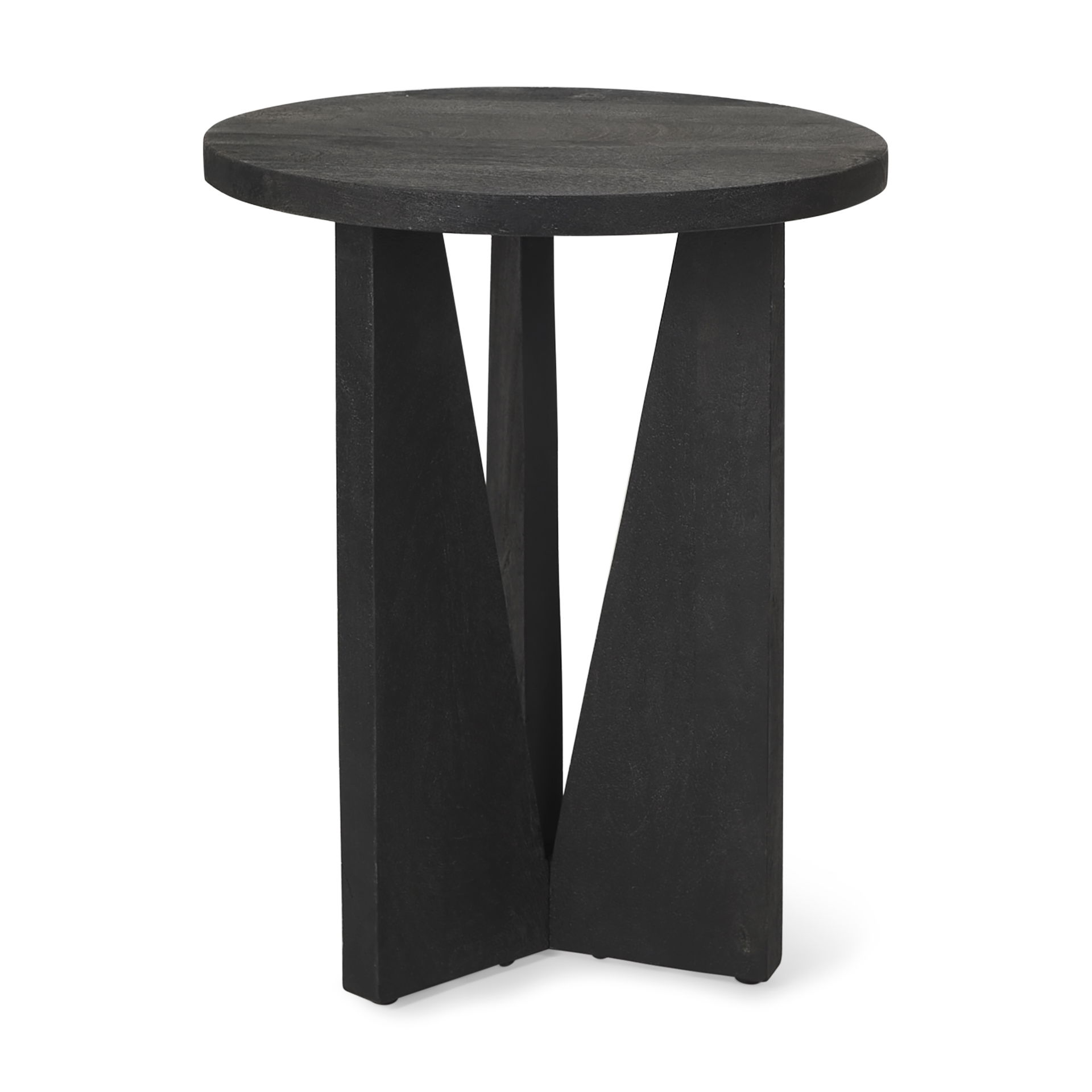 Mattius Black Wood Accent Table, Side & End Table by Mercana, 18" length x 18" width x 22.5" height View 1
