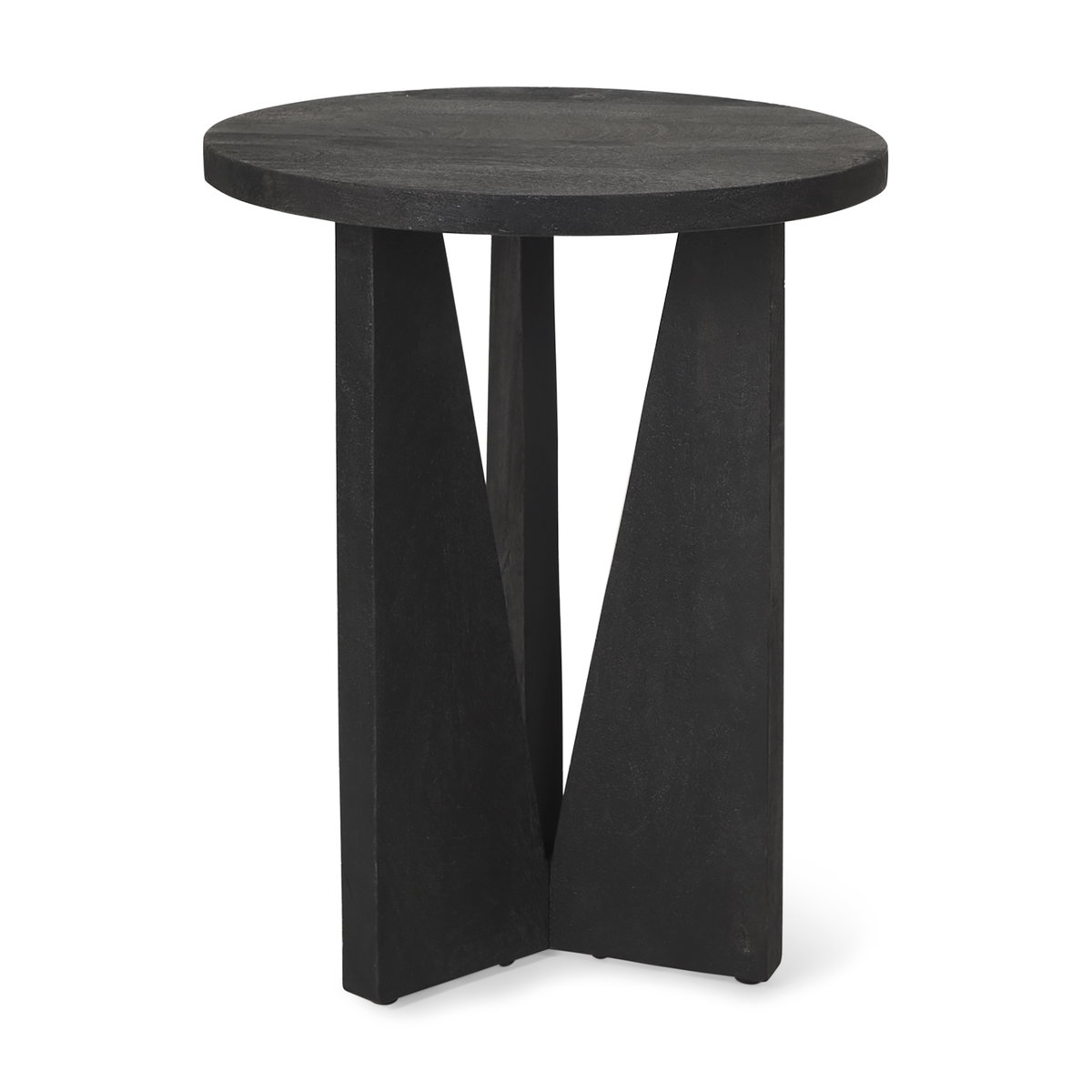 Mattius Black Wood Accent Table, Side & End Table by Mercana, 18" length x 18" width x 22.5" height View 1