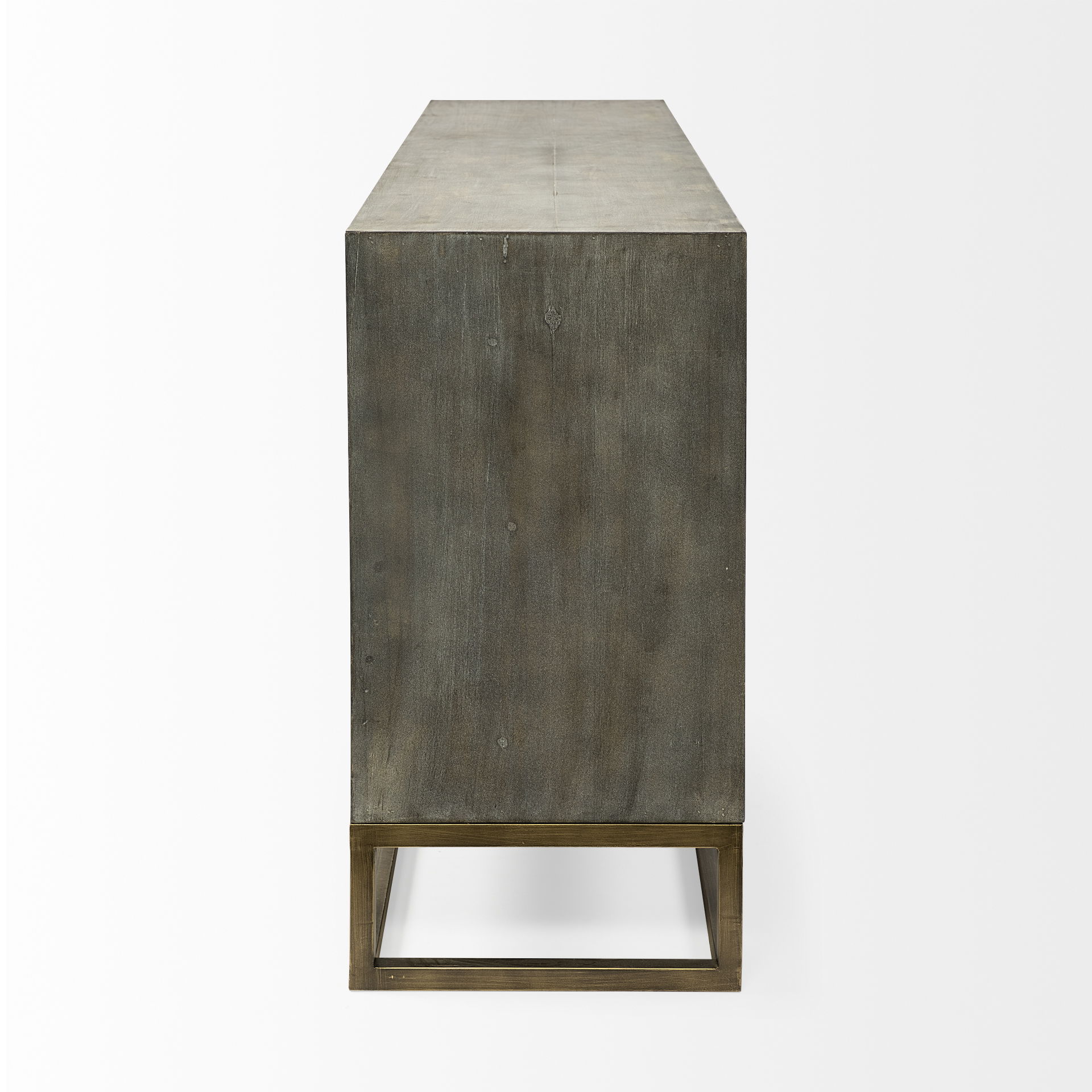 Genevieve II 70x15.8 Gray Fir Veneer with Gold Metal Frame Base 9 Drawer Sideboard large image 