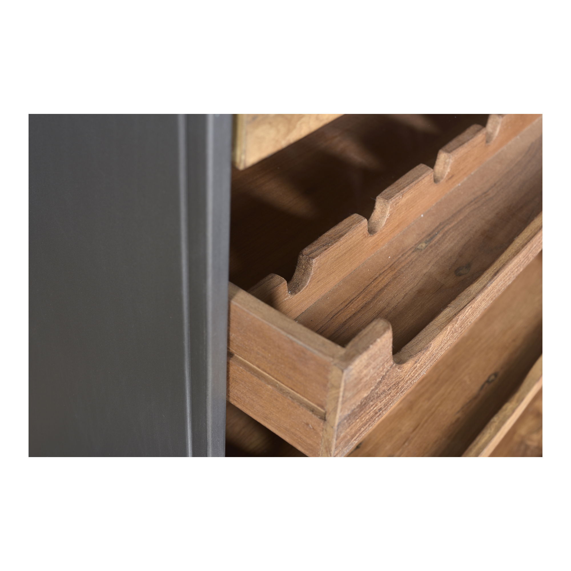 Chefs Teak Wine Bar Natural, Bar Carts & Cabinet by Moe's Home, 26.5" width x 69.5" height x 17.5" depth View 5