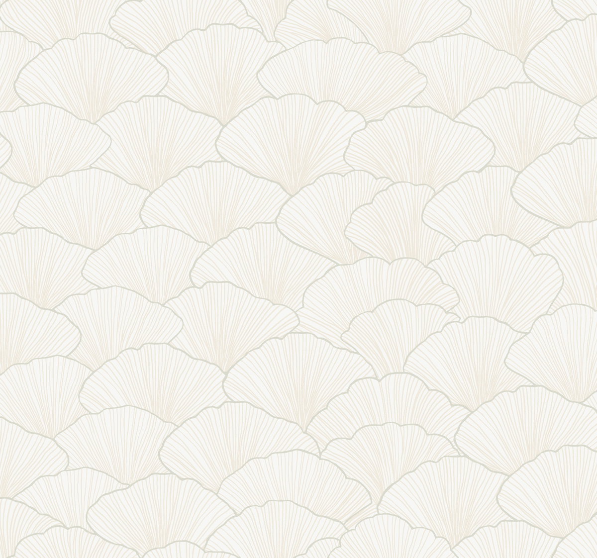 Luminous Ginkgo White & Cream Wallpaper, by York Wall, 27' length x 2'3" width x 0.02" depth