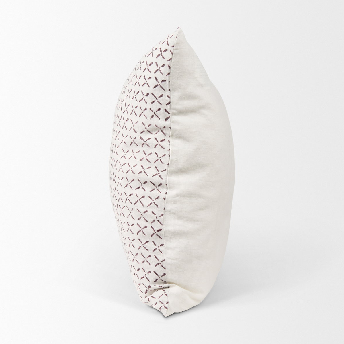 Jayden 22x22 Cream with Merlot Print Linen Square Pillow Cover, Decorative Pillow by Mercana, 22" length x 22" width x 0.2" height View 4