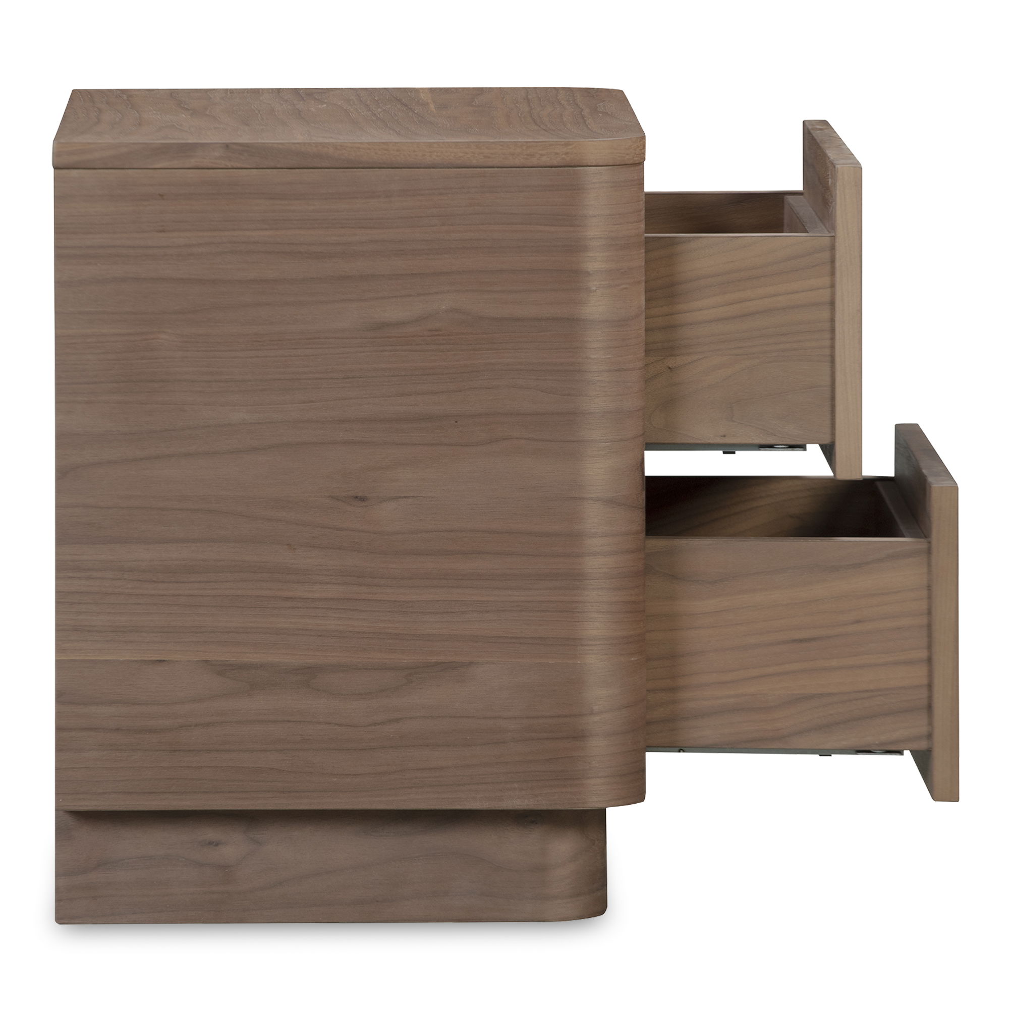 Round Off Tall Nightstand Walnut Brown, by Moe's Home, 20" width x 20" height x 15" depth View 6