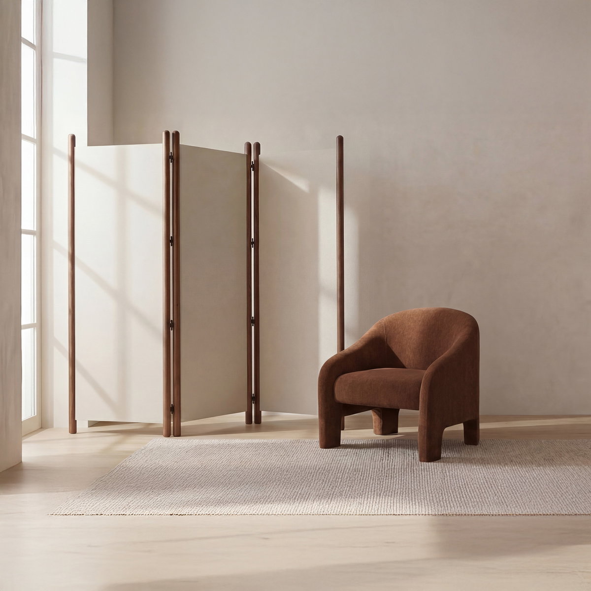 Enni Screen Off White, Room Divider by Moe's Home, 68.5" width x 71" height x 1.57" depth View 6