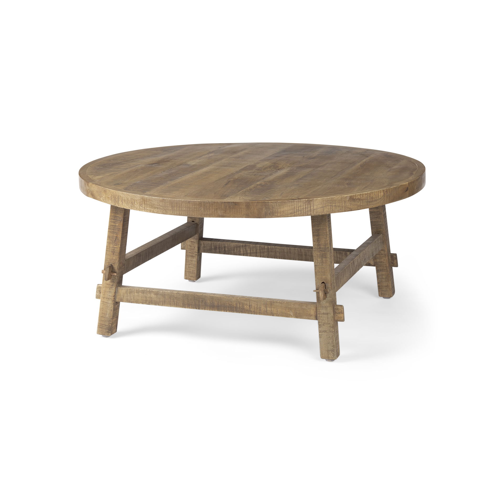 Rosie   Round Medium Brown Wood Coffee Table large image 