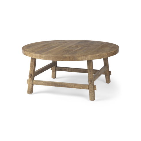 Rosie   Round Medium Brown Wood Coffee Table