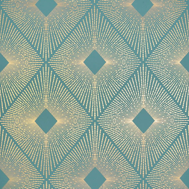 Harlowe Teal & Gold Wallpaper large image 