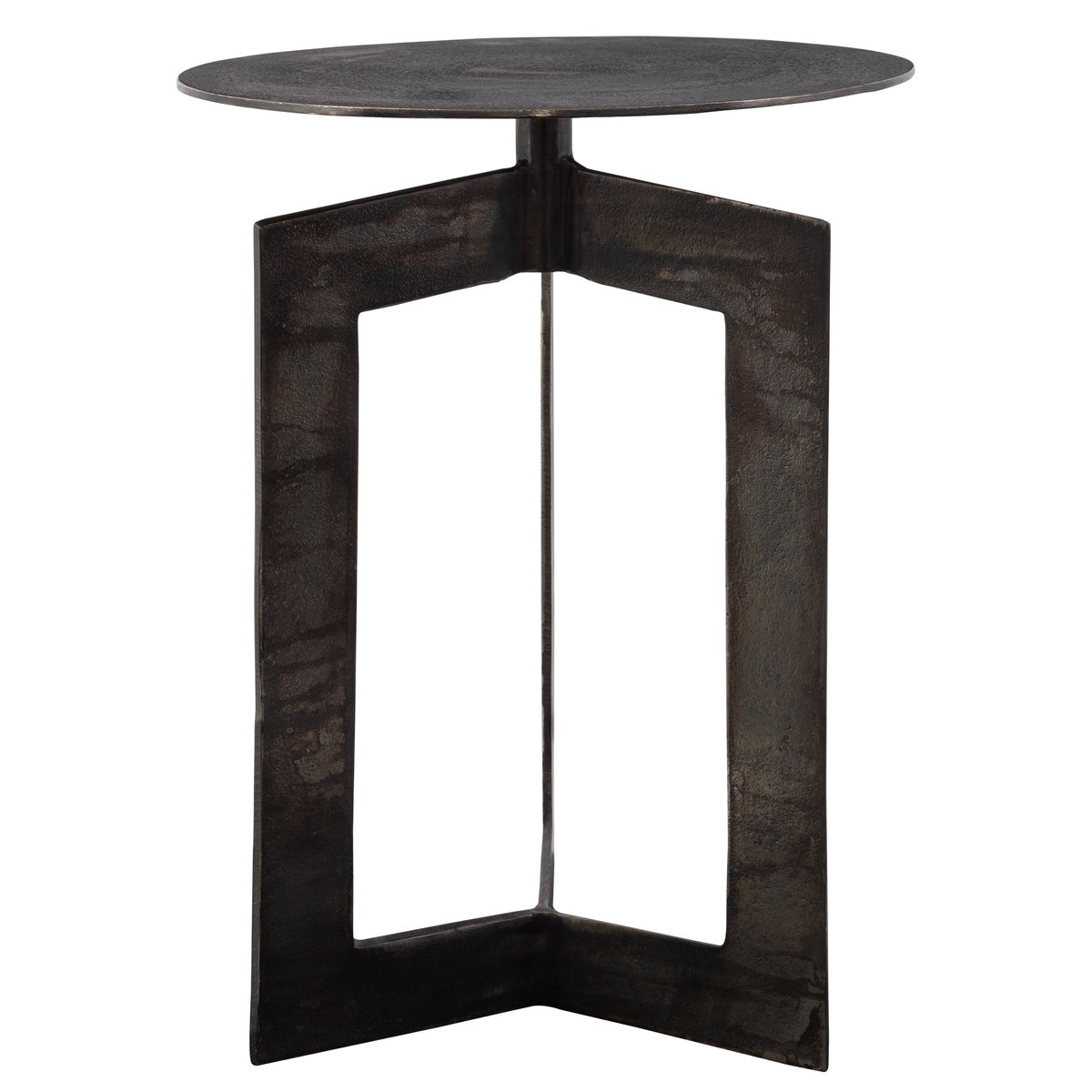 Deltoid Gunmetal Accent Table, Side & End Table by Uttermost, 17.5" width x 24" height x 17.5" depth View 1