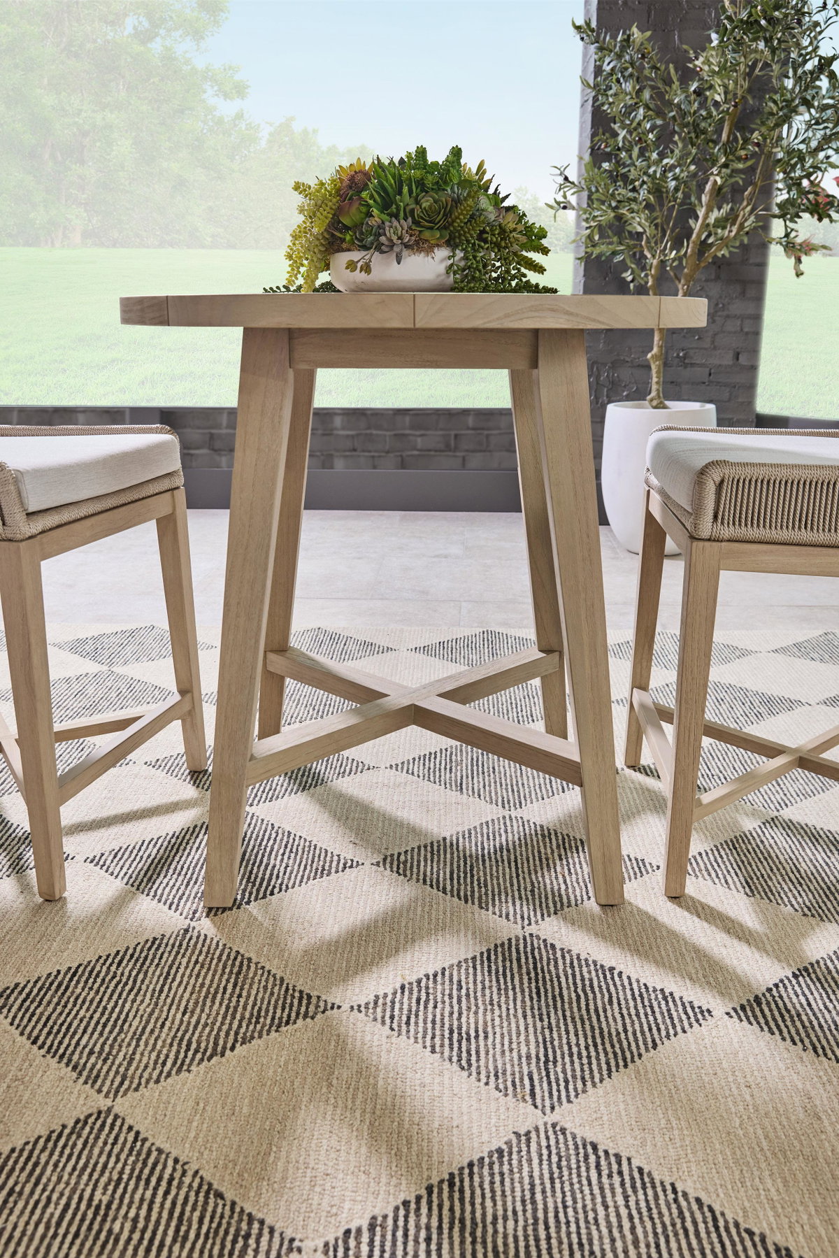 Carmel Outdoor 36' Round Counter Table, Dining Table by Essentials for Living, 36" width x 36" height x 36" depth View 8