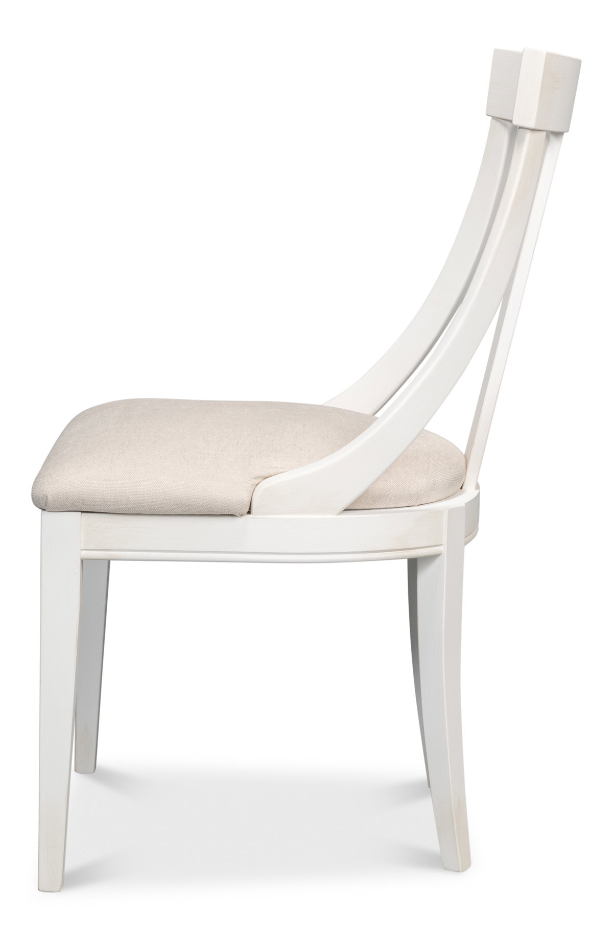 Deco Side Chair Cortina White Taupe, by Sarreid, 1'9" length x 1'8" width x 3'3" height View 9