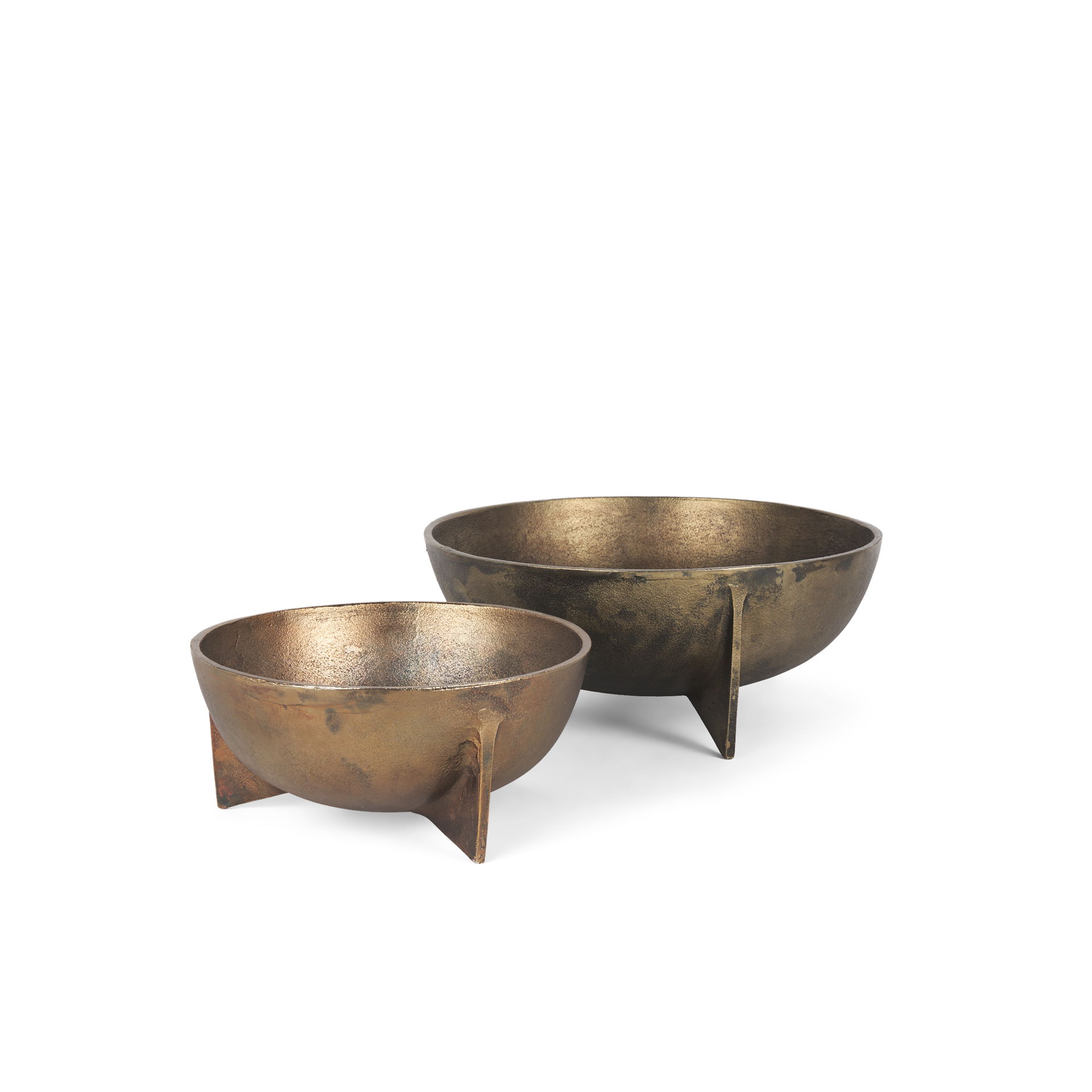 Quita Large Gold Metal Decorative Bowls (Set of 2) large image 