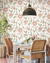 Dahlia Blooms Off White & Pink Wallpaper thumbnail 1