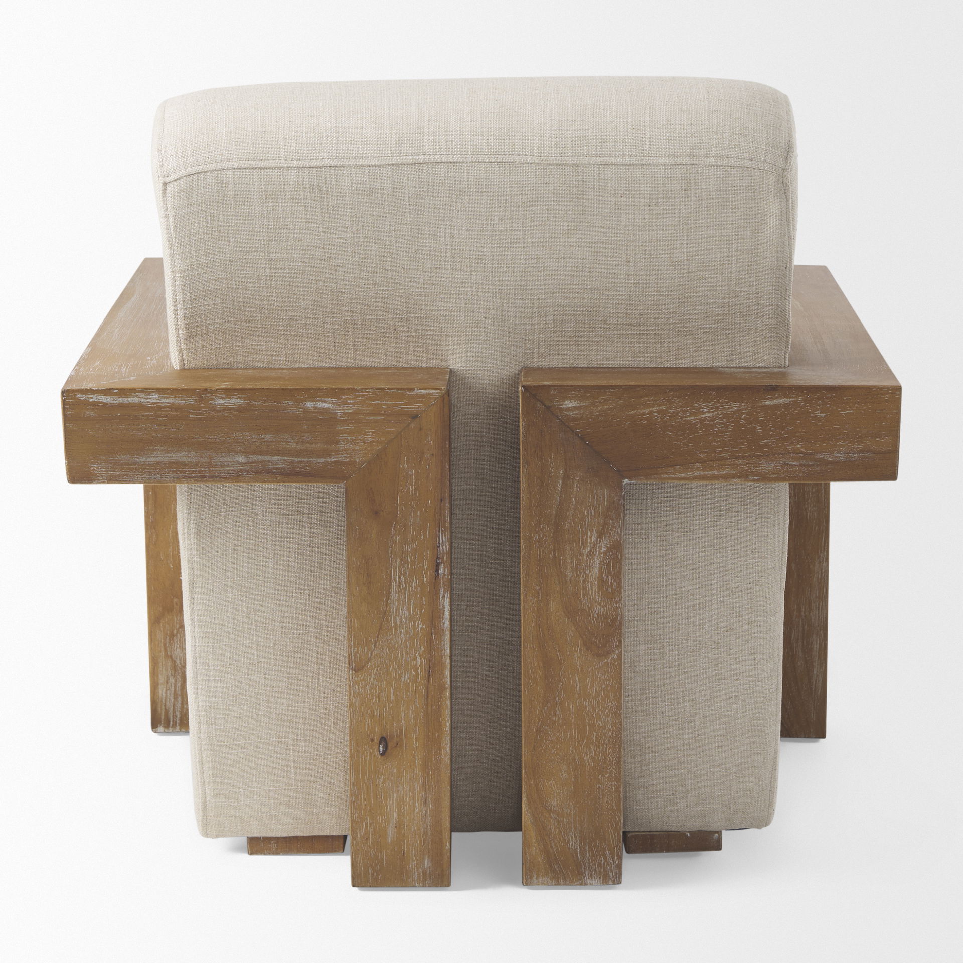 Sovereign Beige Fabric Seat and Wood Frame Accent Chair large image 