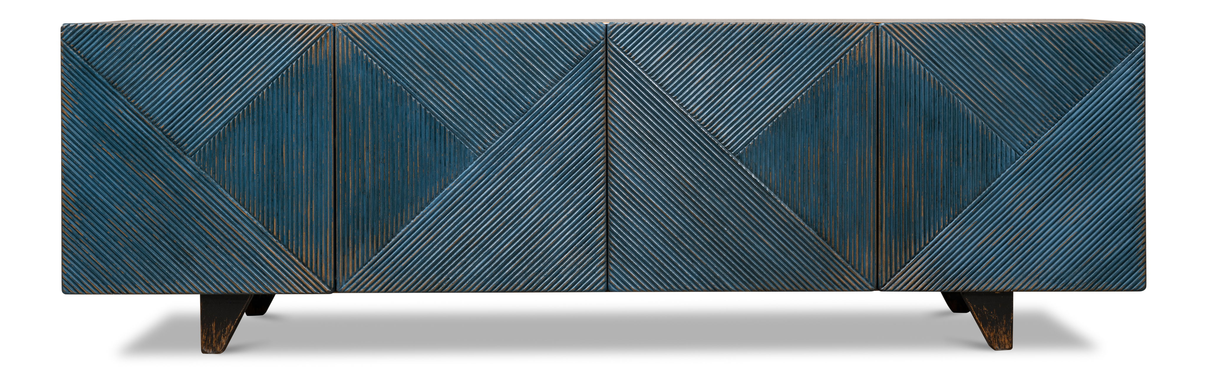 Low Wall Console For Tv, Blue large image 