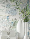 Handpainted Songbird Turquiose Peel & Stick Wallpaper thumbnail 2
