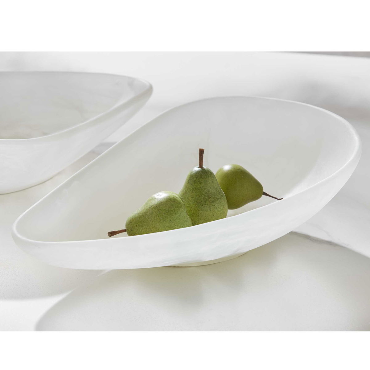 Marchena White Bowl, Decorative Tray by Uttermost, 16" width x 4.5" height x 10" depth View 5