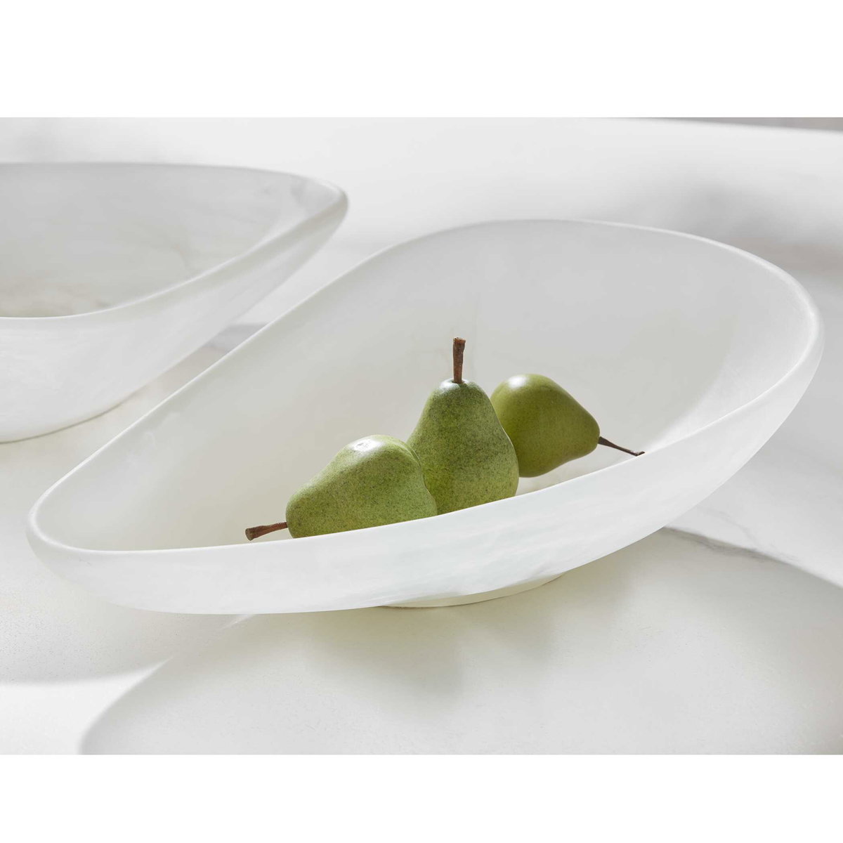 Marchena White Bowl, Decorative Tray by Uttermost, 16" width x 4.5" height x 10" depth View 5