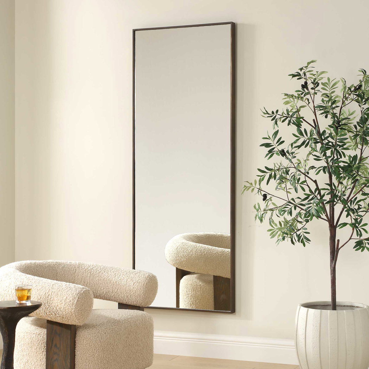 Patterson Bronze Dressing Mirror, Floor Mirror by Uttermost, 28" width x 72" height x 2" depth View 4