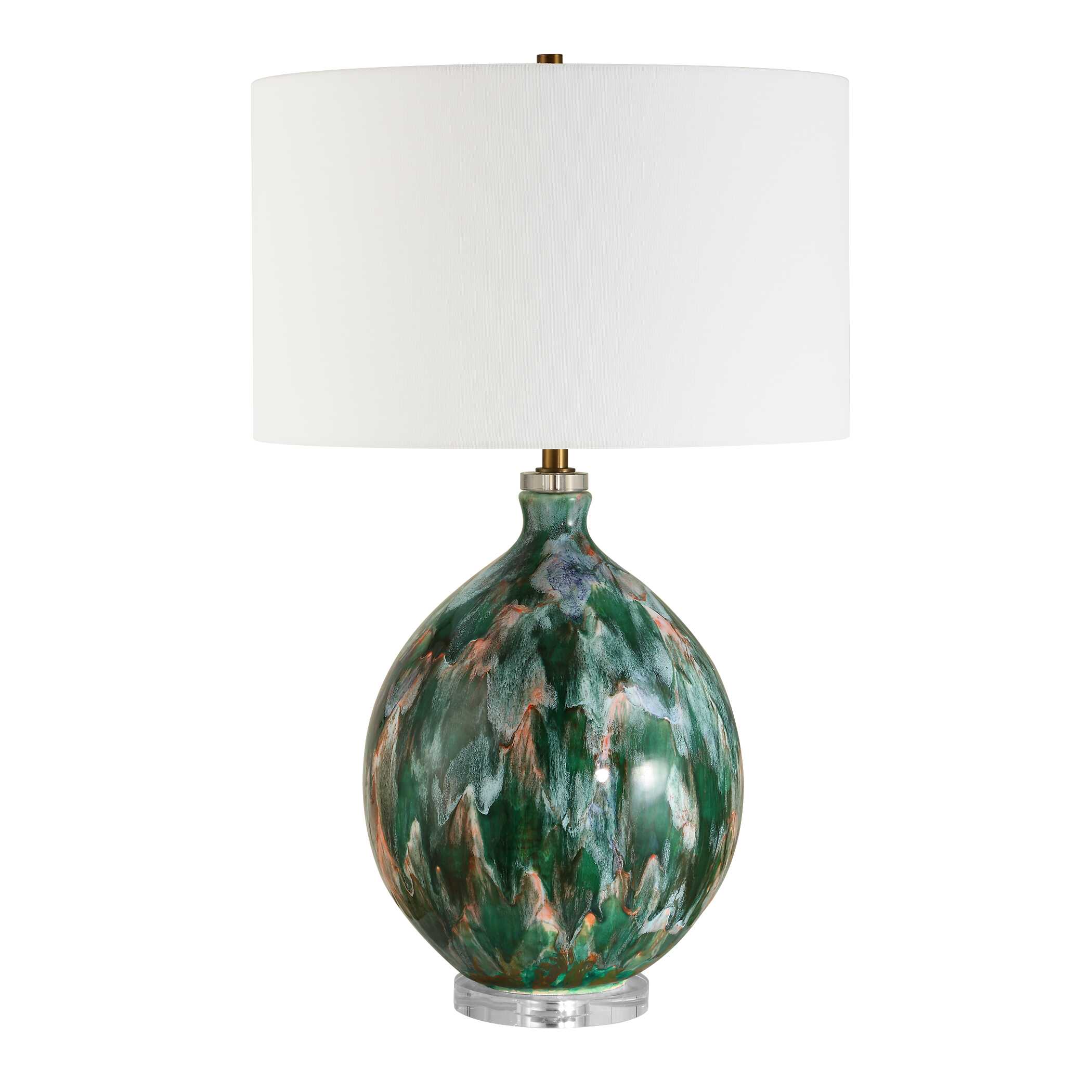 Mihaela Drip Glaze Table Lamp, by Uttermost, 17" width x 27" height x 17" depth View 4