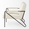 Vicunya Cream Fabric with Gun Metal Gray Metal Frame Accent Chair thumbnail 7