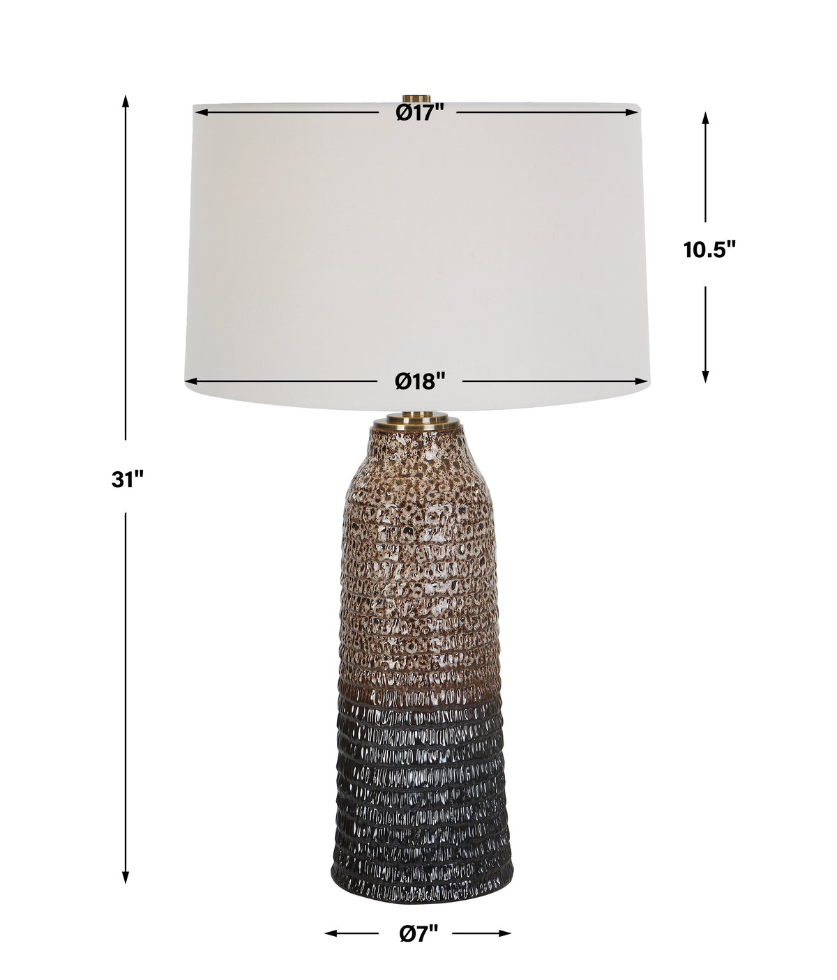 Padma Mottled Table Lamp, by Uttermost, 18" width x 31" height x 18" depth View 3