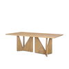 Tarro 84' Rectangular Light Brown Wood with Geometrical Base Dining Table thumbnail 0
