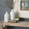 Tisha Small White with Terracotta Distressing Metal Vase thumbnail 4