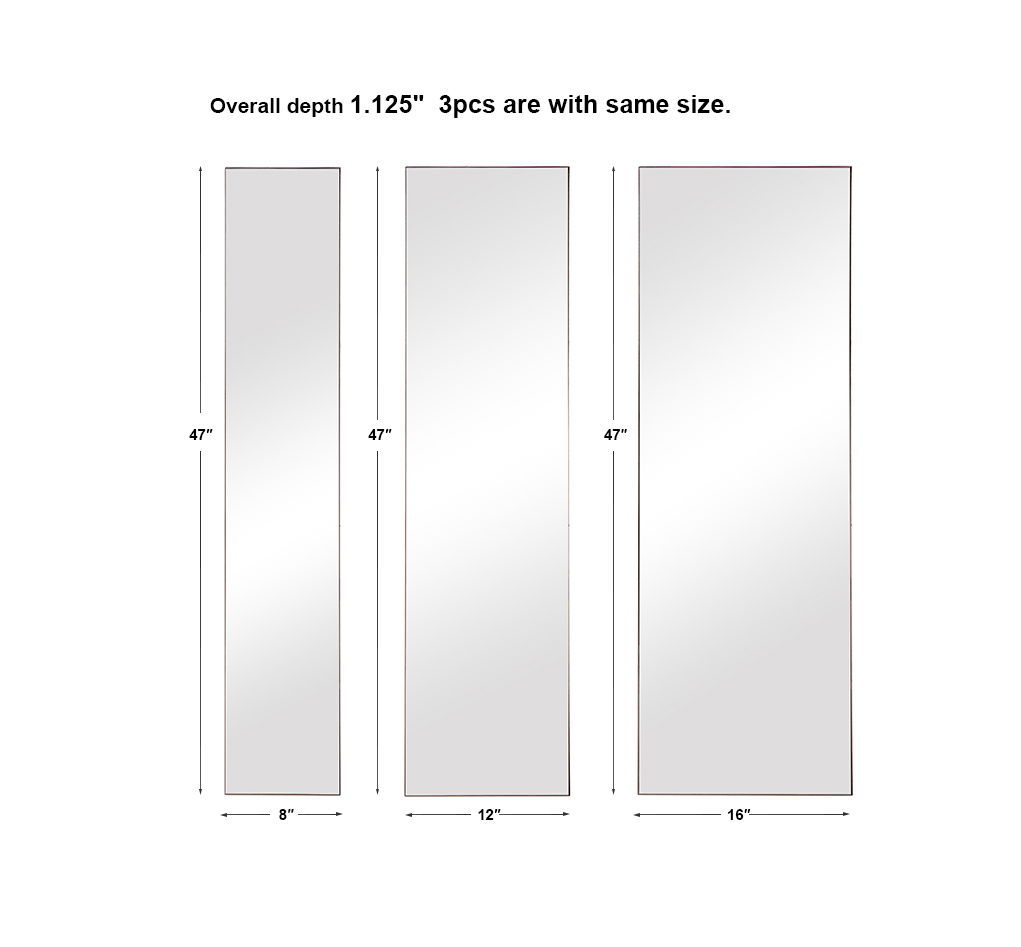 Rowling Gold Mirrors Set/3, by Uttermost, 16" width x 47" height x 1.12" depth View 3