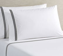 Online Designer Bedroom Grand Organic Percale Extra Pillowcases, King, Black, Set of 2